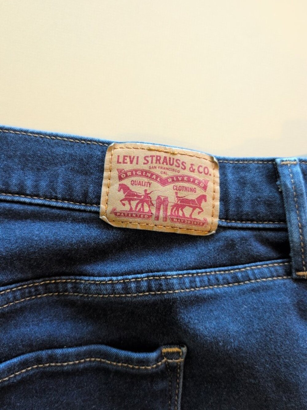 Levi's 720 High Rise Super Skinny Pants Women's 22W Blue Jeans Solid Button Fly - Picture 10 of 12